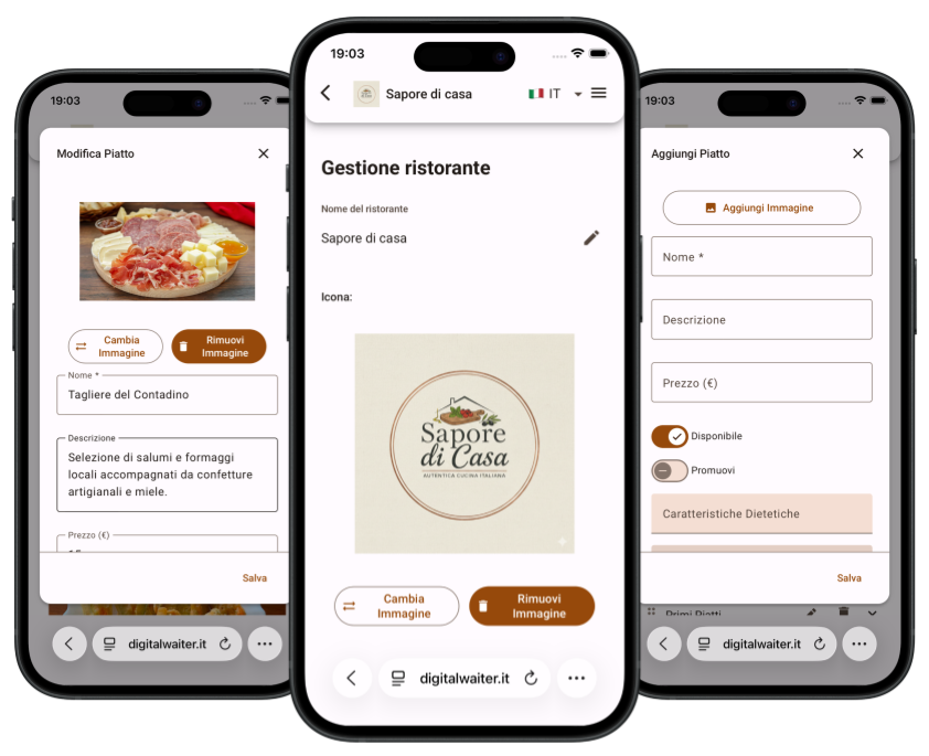 Gestione del Menu in Tempo Reale e Localizzazione
