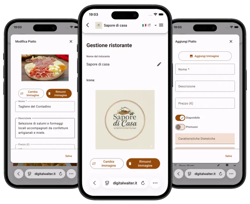 Gestione del Menu in Tempo Reale e Localizzazione